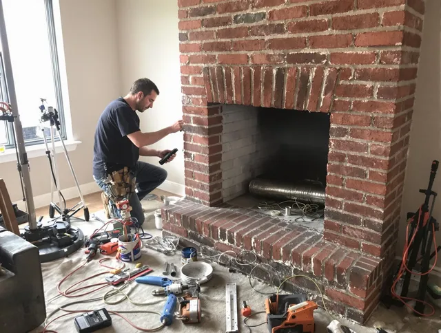 Jacksonville Chimney Sweep specialist finalizing chimney liner service in Jacksonville, FL