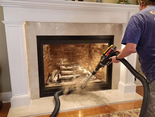 Fireplace cleaning performed by Jacksonville Chimney Sweep in Jacksonville, FL